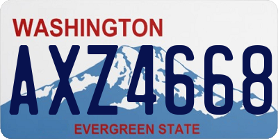 WA license plate AXZ4668