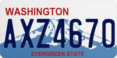 WA license plate AXZ4670