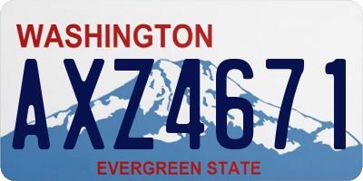 WA license plate AXZ4671