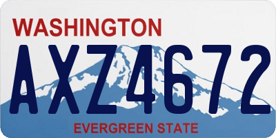 WA license plate AXZ4672
