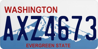 WA license plate AXZ4673