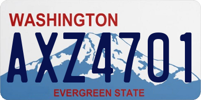 WA license plate AXZ4701