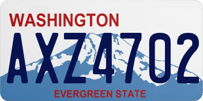 WA license plate AXZ4702