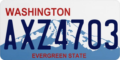 WA license plate AXZ4703