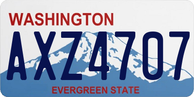 WA license plate AXZ4707