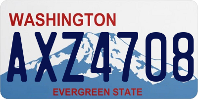 WA license plate AXZ4708