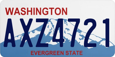 WA license plate AXZ4721