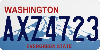 WA license plate AXZ4723