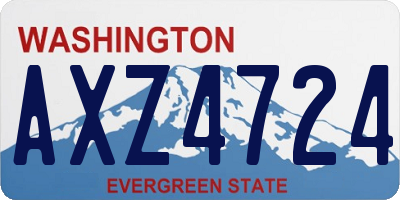 WA license plate AXZ4724