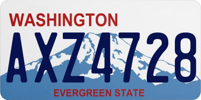 WA license plate AXZ4728