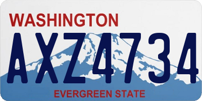 WA license plate AXZ4734