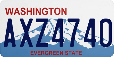 WA license plate AXZ4740