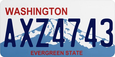 WA license plate AXZ4743