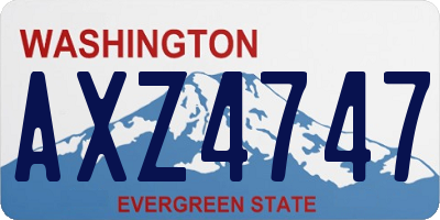 WA license plate AXZ4747