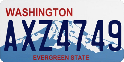WA license plate AXZ4749