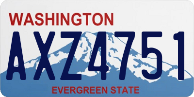 WA license plate AXZ4751