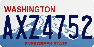 WA license plate AXZ4752