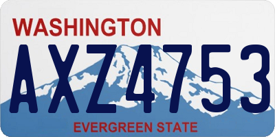 WA license plate AXZ4753