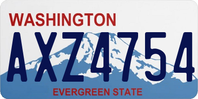 WA license plate AXZ4754