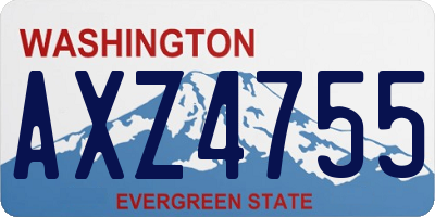 WA license plate AXZ4755