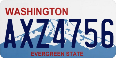 WA license plate AXZ4756