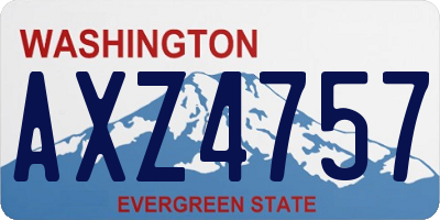 WA license plate AXZ4757
