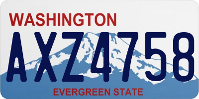 WA license plate AXZ4758