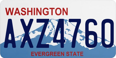 WA license plate AXZ4760