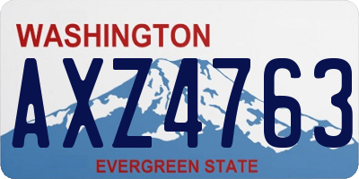 WA license plate AXZ4763