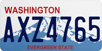 WA license plate AXZ4765