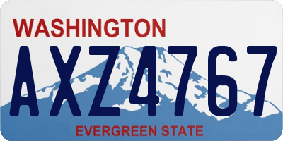 WA license plate AXZ4767