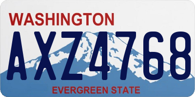 WA license plate AXZ4768