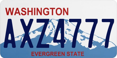 WA license plate AXZ4777