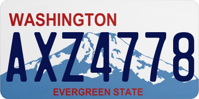 WA license plate AXZ4778