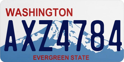 WA license plate AXZ4784