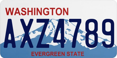 WA license plate AXZ4789