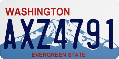 WA license plate AXZ4791