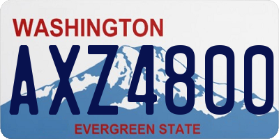 WA license plate AXZ4800
