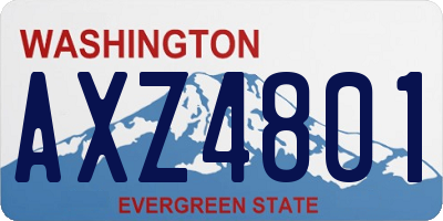 WA license plate AXZ4801