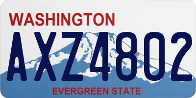 WA license plate AXZ4802