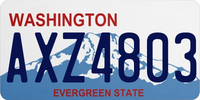 WA license plate AXZ4803
