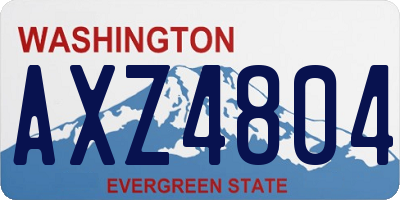 WA license plate AXZ4804