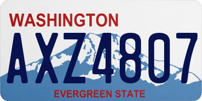 WA license plate AXZ4807