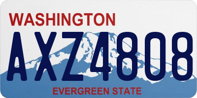 WA license plate AXZ4808