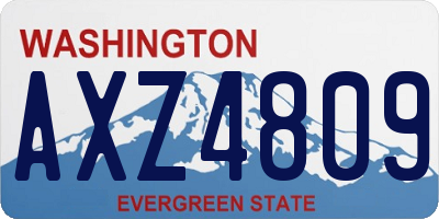 WA license plate AXZ4809