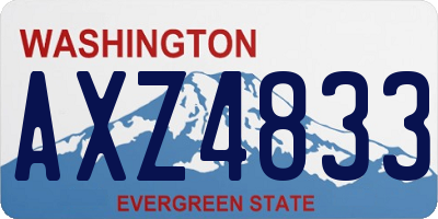 WA license plate AXZ4833
