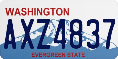 WA license plate AXZ4837