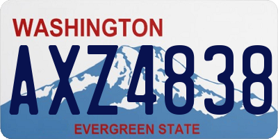 WA license plate AXZ4838