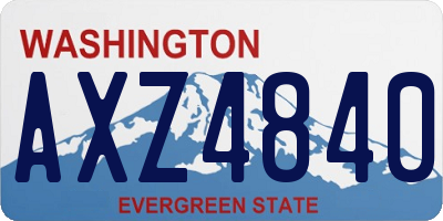 WA license plate AXZ4840