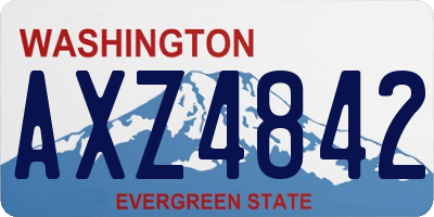 WA license plate AXZ4842